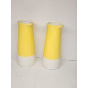 2 Pcs Ceramic Vase Yellow Flower Vase for Modern Home Decor Living Room